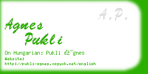 agnes pukli business card